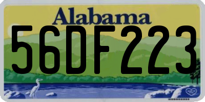 AL license plate 56DF223