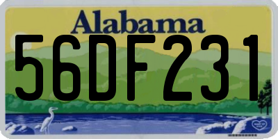 AL license plate 56DF231