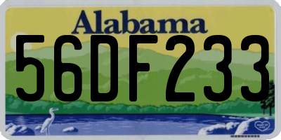 AL license plate 56DF233