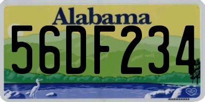 AL license plate 56DF234