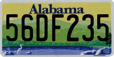 AL license plate 56DF235