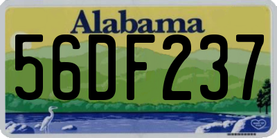 AL license plate 56DF237