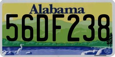 AL license plate 56DF238