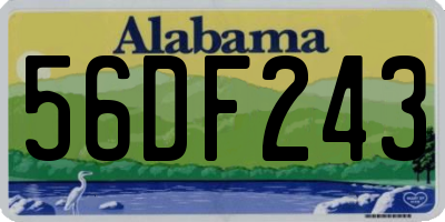 AL license plate 56DF243