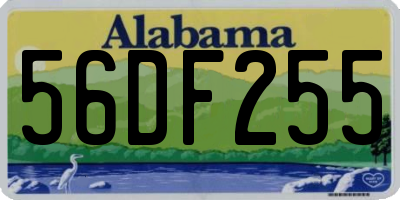 AL license plate 56DF255