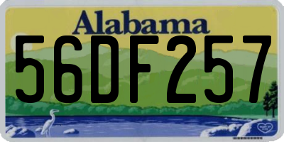 AL license plate 56DF257