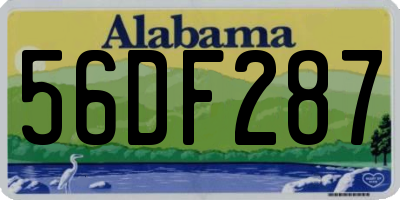 AL license plate 56DF287
