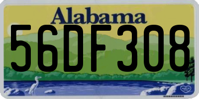 AL license plate 56DF308