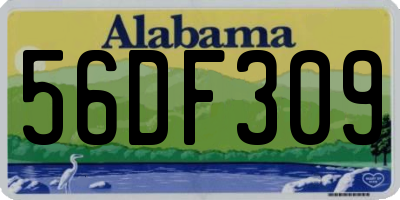 AL license plate 56DF309