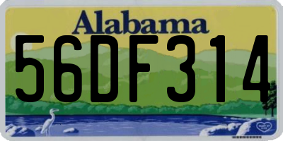 AL license plate 56DF314