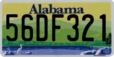 AL license plate 56DF321