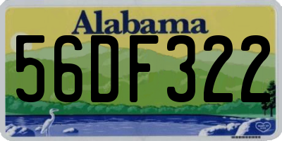 AL license plate 56DF322