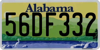 AL license plate 56DF332