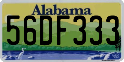 AL license plate 56DF333