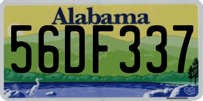 AL license plate 56DF337