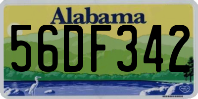 AL license plate 56DF342