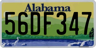 AL license plate 56DF347
