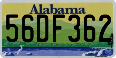 AL license plate 56DF362