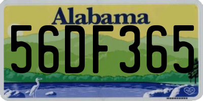 AL license plate 56DF365