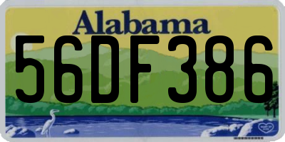 AL license plate 56DF386