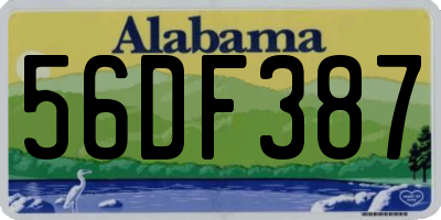 AL license plate 56DF387