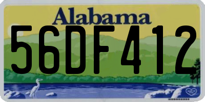 AL license plate 56DF412