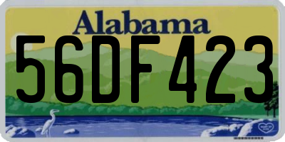 AL license plate 56DF423