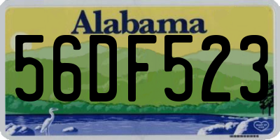 AL license plate 56DF523
