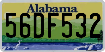 AL license plate 56DF532