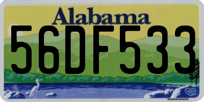 AL license plate 56DF533