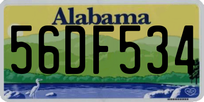 AL license plate 56DF534
