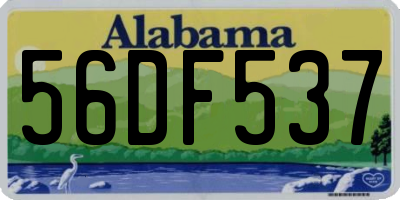 AL license plate 56DF537