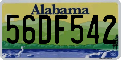 AL license plate 56DF542