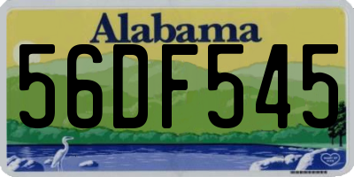 AL license plate 56DF545