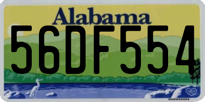 AL license plate 56DF554