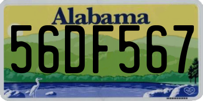 AL license plate 56DF567
