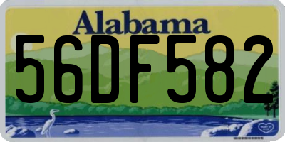 AL license plate 56DF582