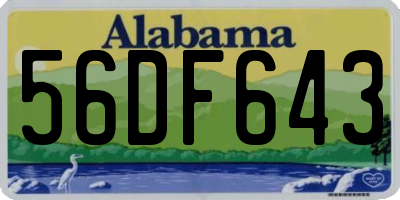AL license plate 56DF643