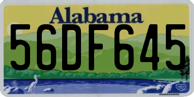 AL license plate 56DF645
