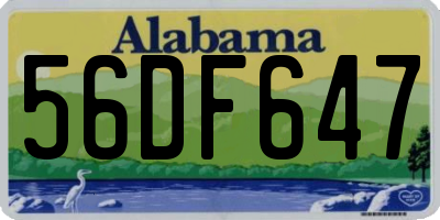 AL license plate 56DF647