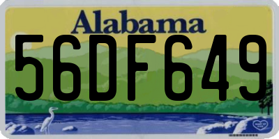 AL license plate 56DF649