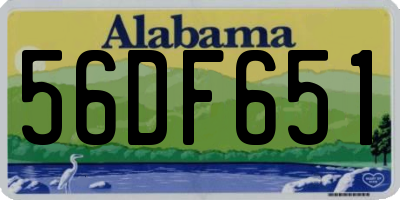 AL license plate 56DF651