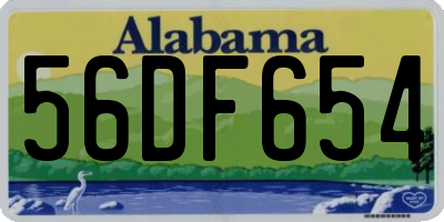 AL license plate 56DF654