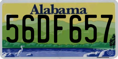 AL license plate 56DF657