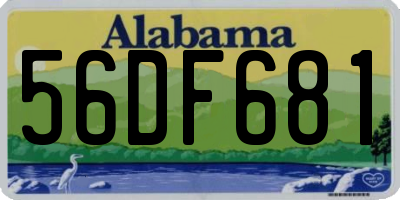 AL license plate 56DF681