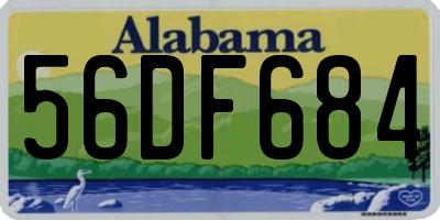 AL license plate 56DF684
