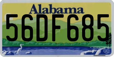 AL license plate 56DF685