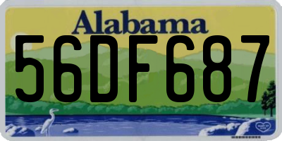 AL license plate 56DF687