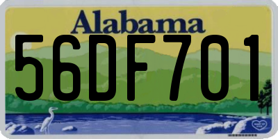 AL license plate 56DF701