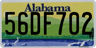 AL license plate 56DF702